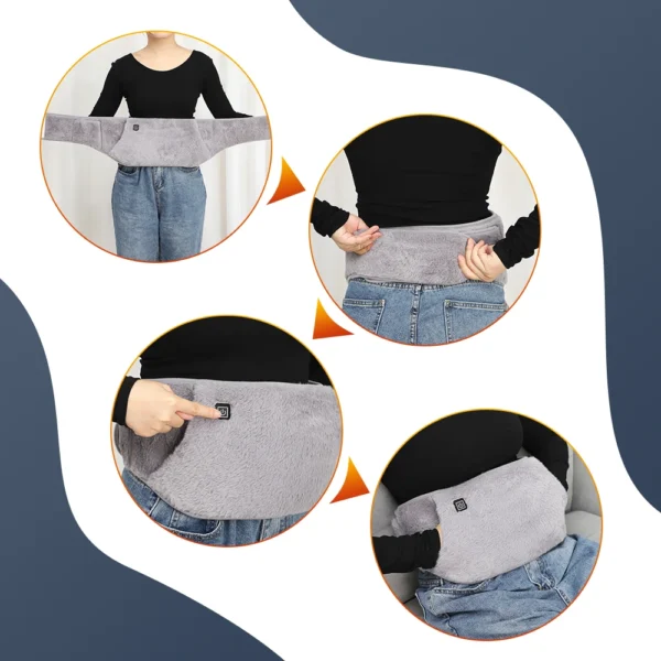 Coussin chauffant électrique en graphène, ceinture utérine Cold-Verde, chauffe-main et taille, recharge USB, chauffe-abdominaux, 3 recyclages – Image 4