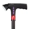 Canne Télescopique Pliante avec Alarme LED pour les Voyages en Plein Air, Béquilles pour Personnes Âgées, 1 Pièce